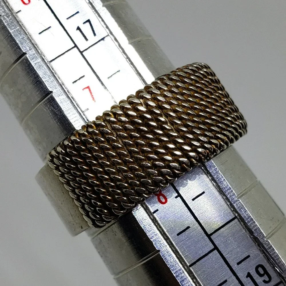 Hand Crafted Sterling Silver Wire Wrap Cigar Band Ring - Size 7.75